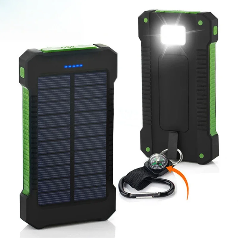 Portable Charger 20000Mah - Przenośny powerbank solarny 20000mAh, wodoodporny zewnętrzny